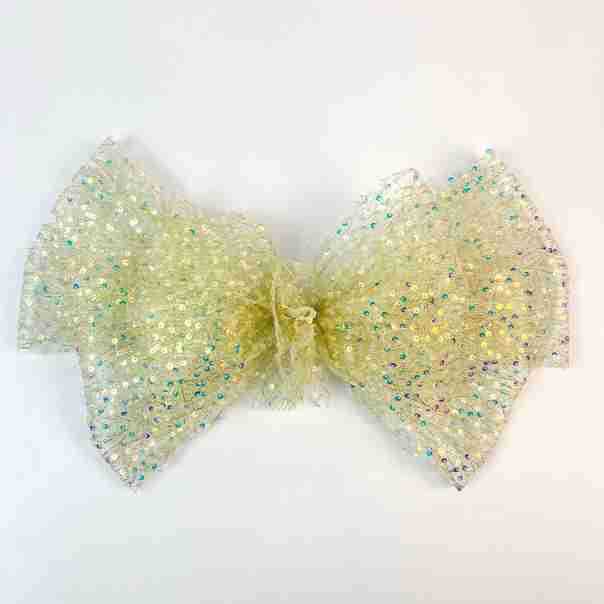 Wholesale Oversized Cloud Sequin Mesh Bow Hair Clip
